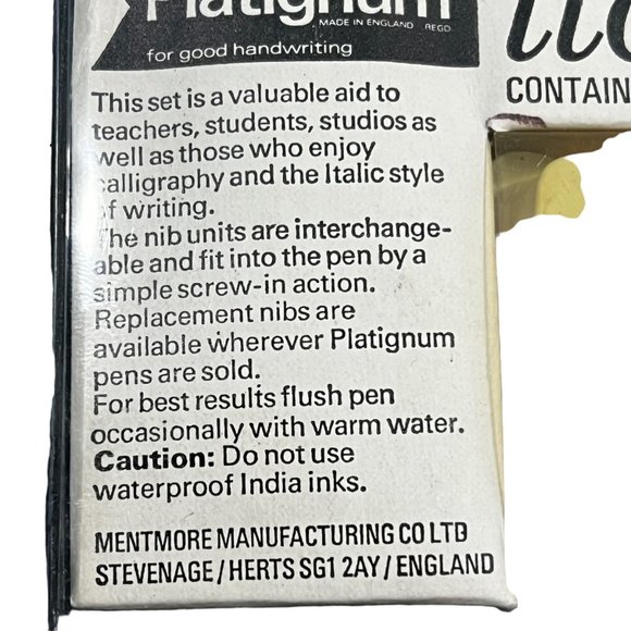 Platignum Italic Set Fountain Pen & 5 Units Vintage - Picture 3 of 3